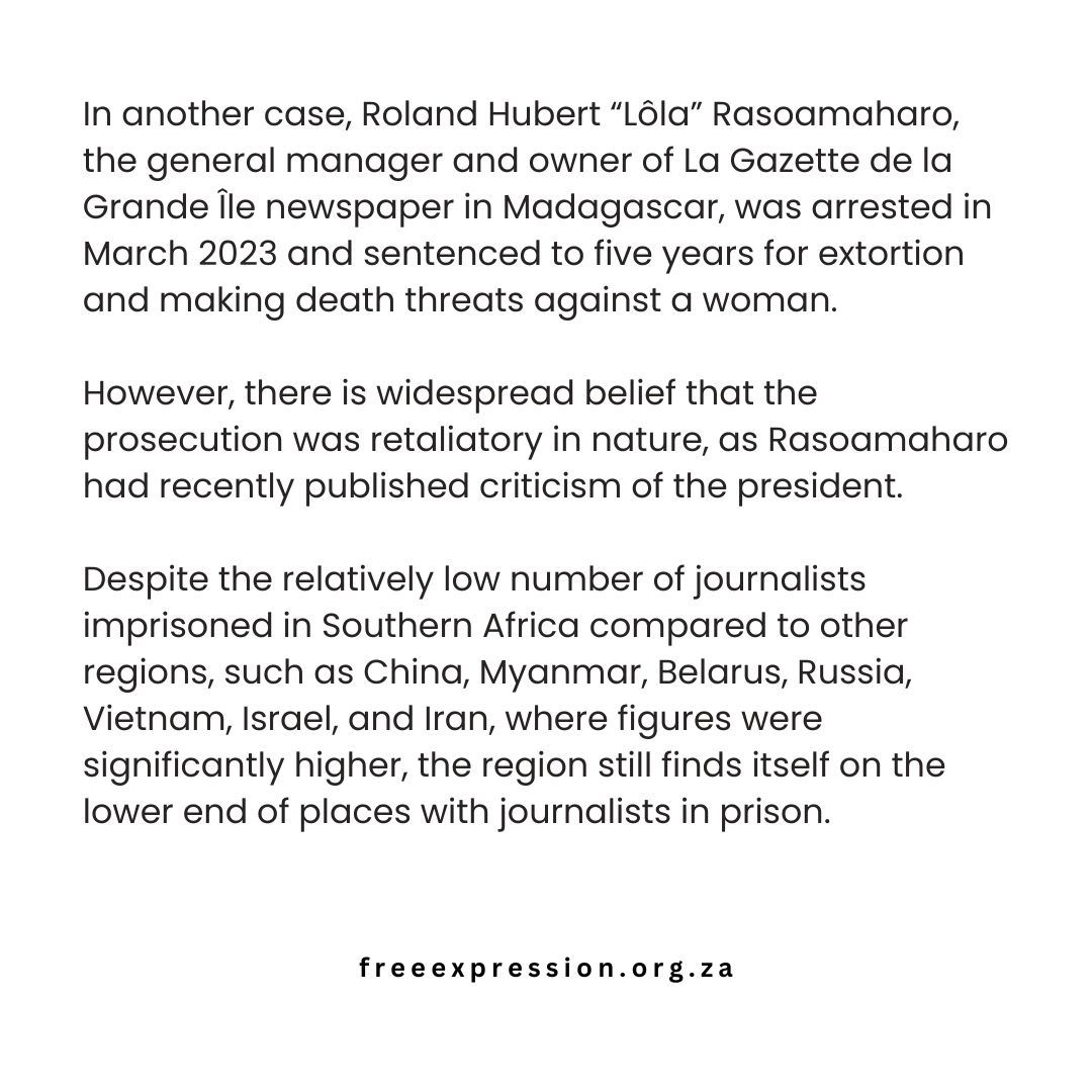 Two Southern African journalists in prison #freeexpressionforall #CFE #freeexpression