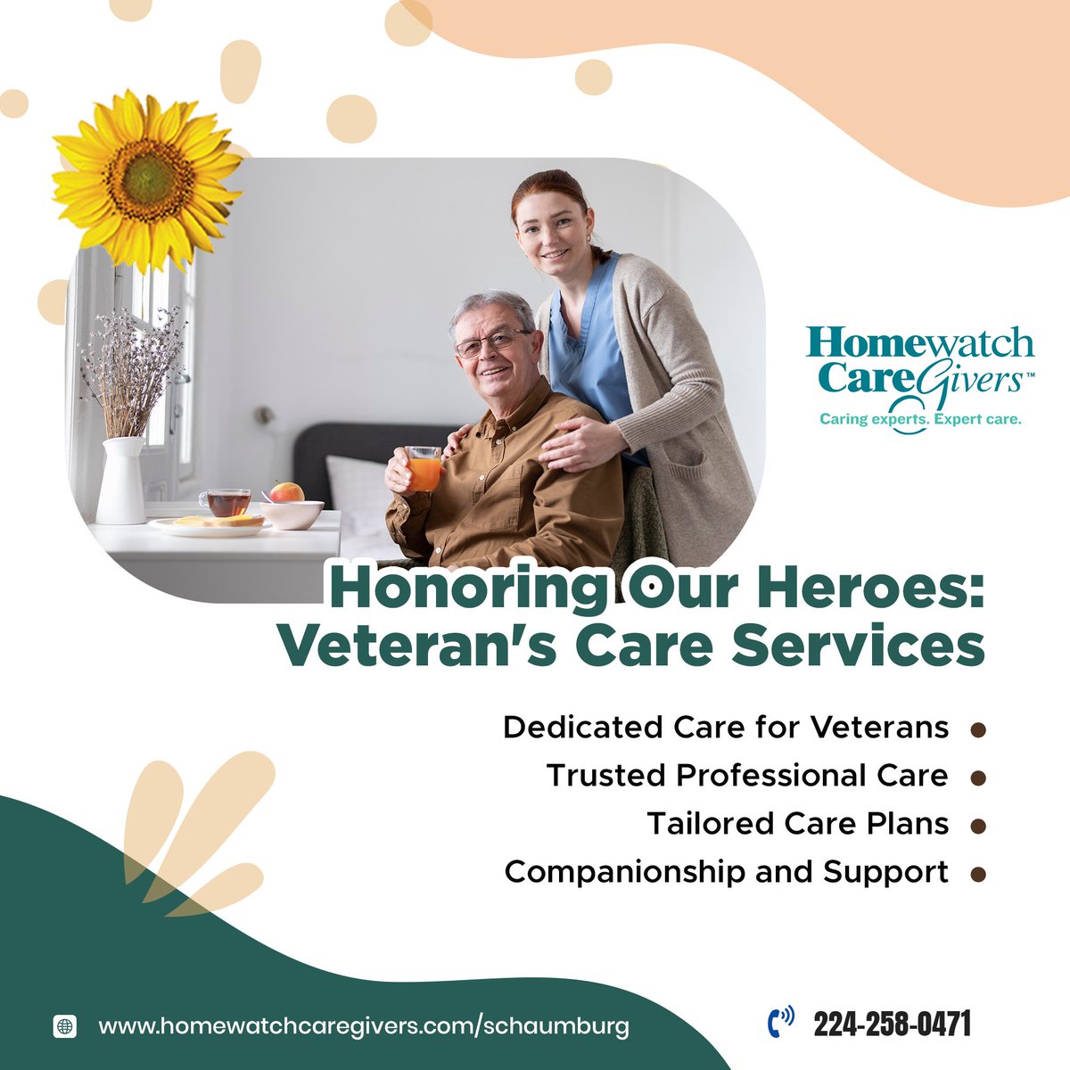 At Homewatch CareGivers, we salute the brave men and women who have served our nation. Our Veteran's Care Services are tailored with respect, compassion, and a deep understanding of the unique needs of our heroes.
#homewatch #caregivers #nation #careservices  #careplan #Veteran