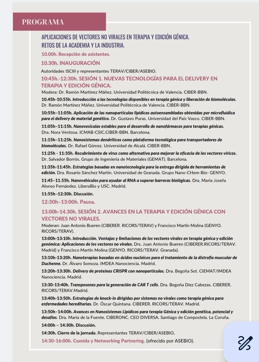 nanoCARE2.0 (@nanocare2023) on Twitter photo Prof. Ramón Martínez Máñez <a href="/CIPFciencia/">CIPF</a> <a href="/alvarosomoza/">Alvaro Somoza</a> @MariaJ_Alonso y <a href="/SanchezUgr/">Rosario Sanchez UGR</a> <a href="/NanoChemBio/">NanoChemBio</a> miembros de nuestra red <a href="/NanoCARE2023/">nanoCARE2.0</a> van a participar como ponentes dando su punto de vista ante este reto en el foro temático de hoy <a href="/red_terav/">TERAV</a> @CIBERBBN <a href="/AseBio/">AseBio - Asociación Española de Bioempresas</a> Prof. Ramón Martínez Máñez <a href="/CIPFciencia/">CIPF</a> <a href="/alvarosomoza/">Alvaro Somoza</a> @MariaJ_Alonso y <a href="/SanchezUgr/">Rosario Sanchez UGR</a> <a href="/NanoChemBio/">NanoChemBio</a> miembros de nuestra red <a href="/NanoCARE2023/">nanoCARE2.0</a> van a participar como ponentes dando su punto de vista ante este reto en el foro temático de hoy <a href="/red_terav/">TERAV</a> @CIBERBBN <a href="/AseBio/">AseBio - Asociación Española de Bioempresas</a>