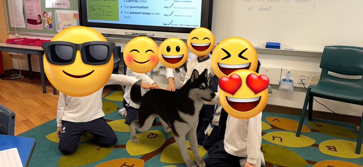🐾G1 Ss had a pawsome 2 wks! We learned all about working dogs &amp; had a special visit from Bandit <a href="/AnimalsAsia/">Animals Asia</a> 🐶, worked on a collaborative writing project that aligned perfectly w/ our nonfiction unit 📝, and even used <a href="/Google/">Google</a> AR to 📸 with a virtual 🐕 right in our classroom!
