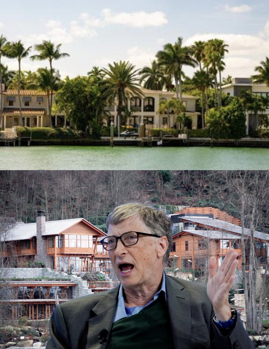 MattWallace888's tweet photo. 🚨BREAKING: Bill Gates Just Called For “AGGRRSIVE NEW CARBON TAXES” ON YOUR FAMILY in his WEF speech ⚠️

Same guy who owns more than a dozen houses, including a $130,000,000 mega-mansion, and leaves the AC/Heat running 24/7.

I wonder how much carbon he emitted flying in his private jets to meet Jeffrey Epstein so many times? He owns 5 of them by the way! (That is not a joke, look it up)

An Epstein associate with 5 private jets lecturing us about carbon emissions…
