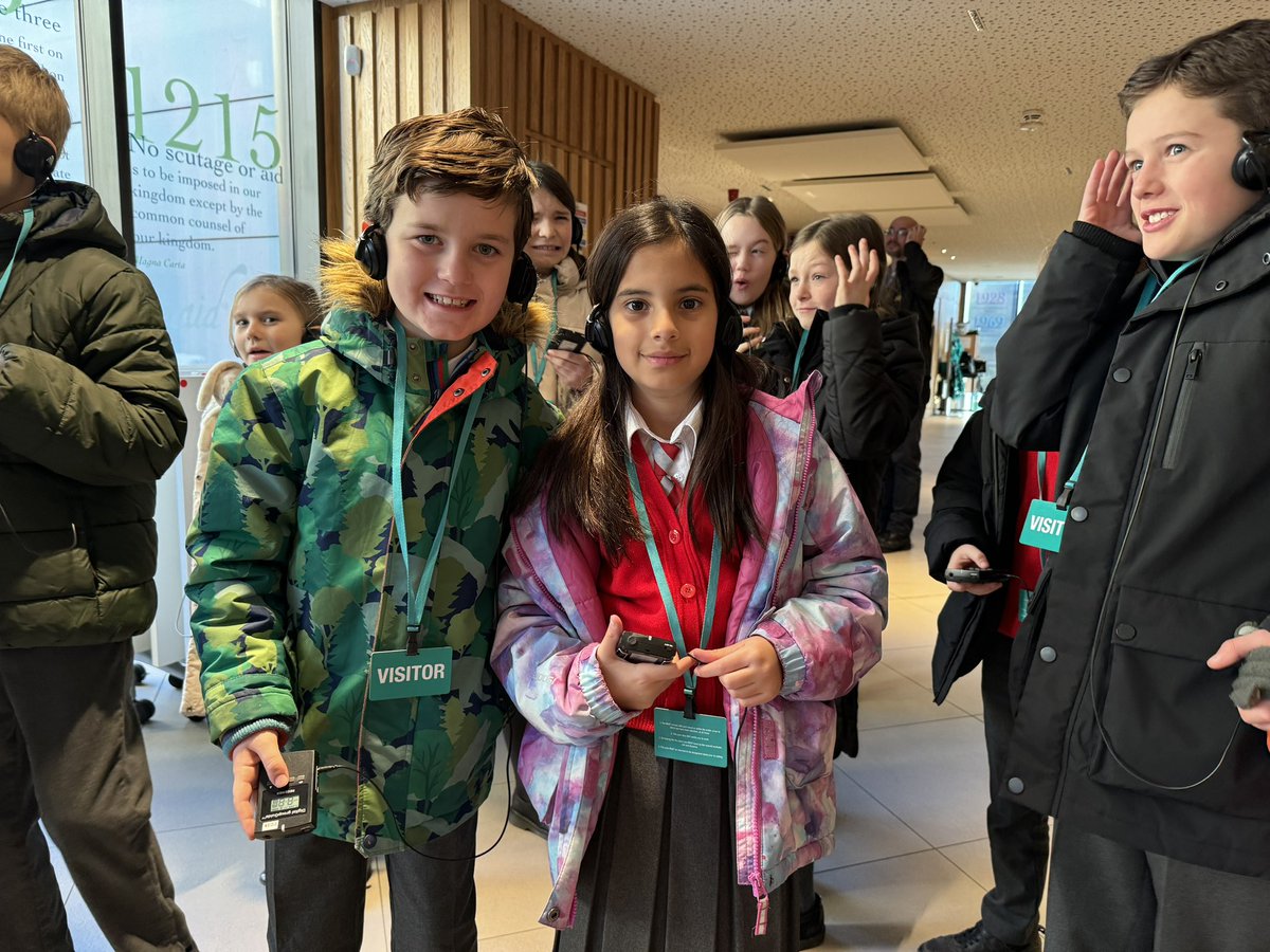 Arrived safely at the Palace of Westminster. Head Prefects have taken great care of our youngest members along the journey.

Headphones on, School Council all set for the tour - looking forward to our visit.