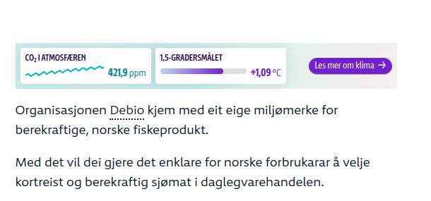 This graphic pops up on every NRK article these days. I think it needs more context, but how do you fit in more information before it becomes too much info to serve as a brief (worrying) reminder?