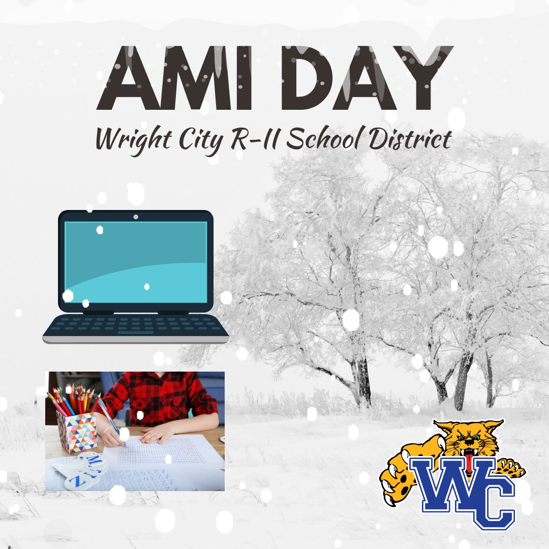 Dear Wildcat Families, ❄️Due to dangerously cold temperatures and road conditions, Wright City R-II Schools will be closed Friday, January 19, 2024. This will be an Alternative Mode of Instruction (AMI) day. Stay warm, stay safe!