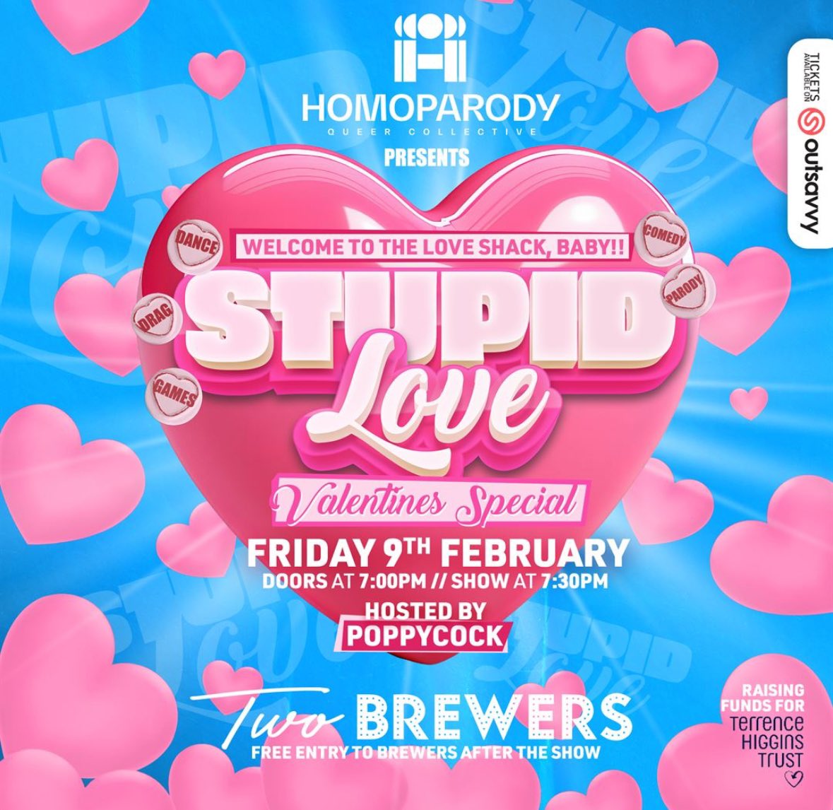 HOMOPARODY Presents: Stupid Love at The Two Brewers, Clapham, London on Friday 9 February 💕 Tickets are on sale now 🎟️ 💕💕💕💕💕💕💕💕💕💕💕💕 outsavvy.com/event/17683/ho… @2BrewersClapham @THTorguk