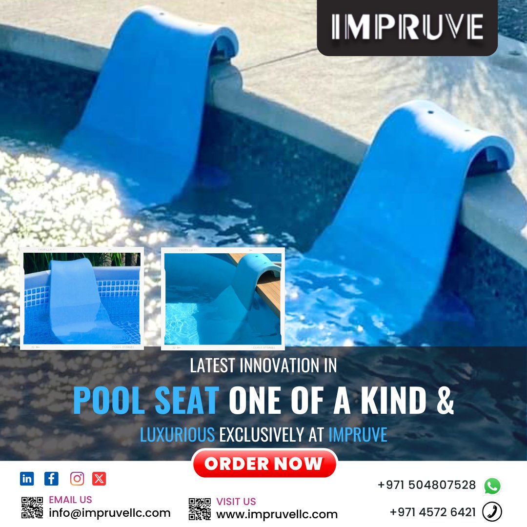 impruvellc's tweet image. Impruve presents the future of poolside comfort with our latest innovation in pool seats. Luxurious, exclusive, and one-of-a-kind – redefine your relaxation.

🌐 impruvellc.com

#impruvellc #pool #poolchair #poolseat #poolliving #poolcomfort #dubaihotel #dubaihotel