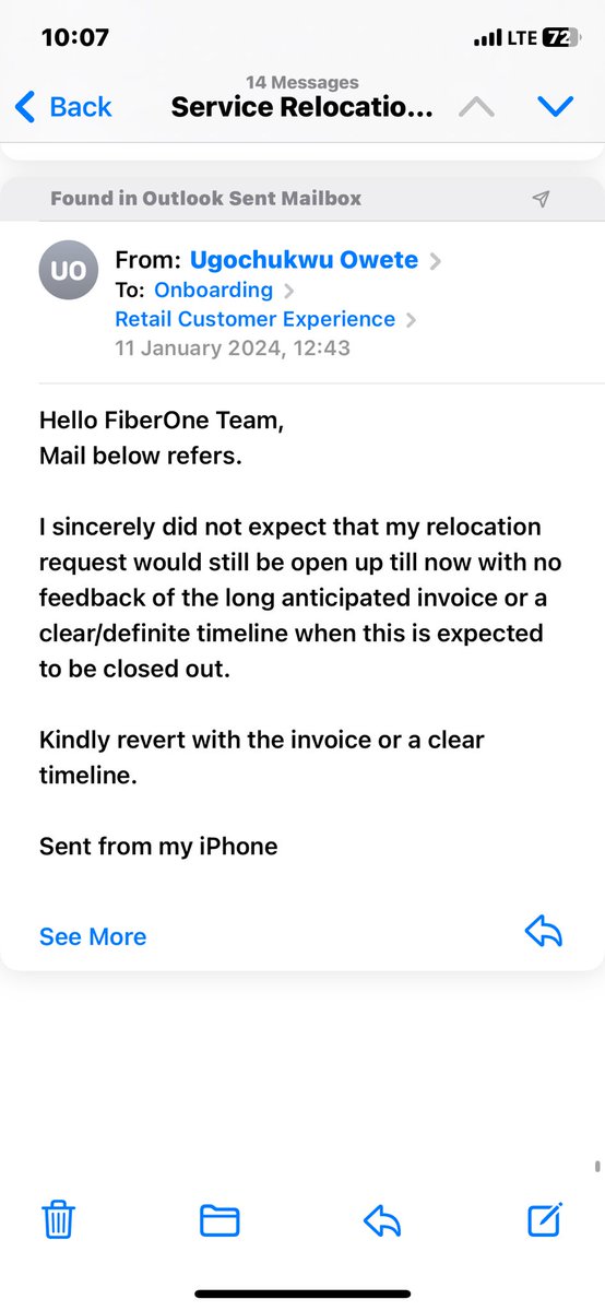 hugoweet's tweet photo. @OgbeniAyoola @FOBroadband why is it taking so long for a simple relocation request
Date of Request: Dec 25, 2023
1st meaningful response: Jan 05, 2024
Expecting relocation invoice since Jan 05, 2024 from accounting department
@fccpcnigeria
I have filed complaint. It’s over 2weeks
#badCX https://t.co/mUkfKCf8yE