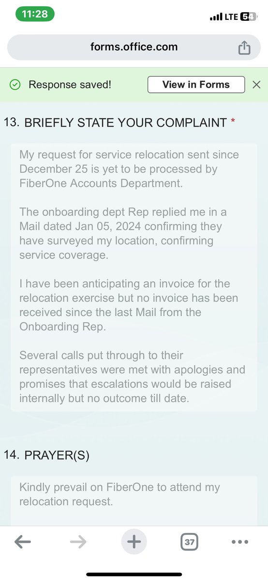 hugoweet's tweet photo. @OgbeniAyoola @FOBroadband why is it taking so long for a simple relocation request
Date of Request: Dec 25, 2023
1st meaningful response: Jan 05, 2024
Expecting relocation invoice since Jan 05, 2024 from accounting department
@fccpcnigeria
I have filed complaint. It’s over 2weeks
#badCX https://t.co/mUkfKCf8yE