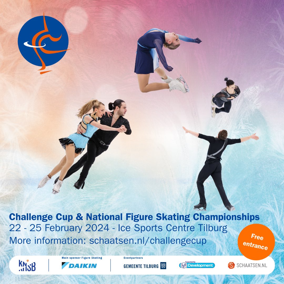 [NL] Van 22 t/m 25 februari is er een nieuwe editie van de Challenge Cup in Tilburg. De toegang is gratis! ⛸️✨

[EN] From the 22th - 25th of February there will be a new edition of The Challenge Cup in Tilburg. The entrance is free! ⛸️✨

👉🏼more info: schaatsen.nl/challengecup