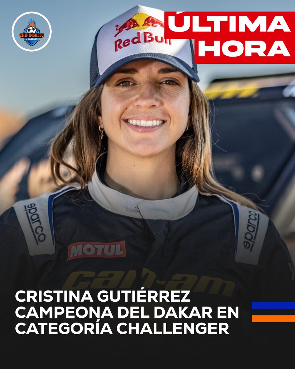 elchiringuitotv's tweet photo. 🚨 @crisgutierrez, CAMPEONA DEL DAKAR🚨

🥇🇪🇸 PRIMERA española en ganarlo.

🌍 La segunda mujer que lo logra en toda la historia.

🏎️ Lo ha conseguido en la categoría Challenger. https://t.co/qbGopL6Zep