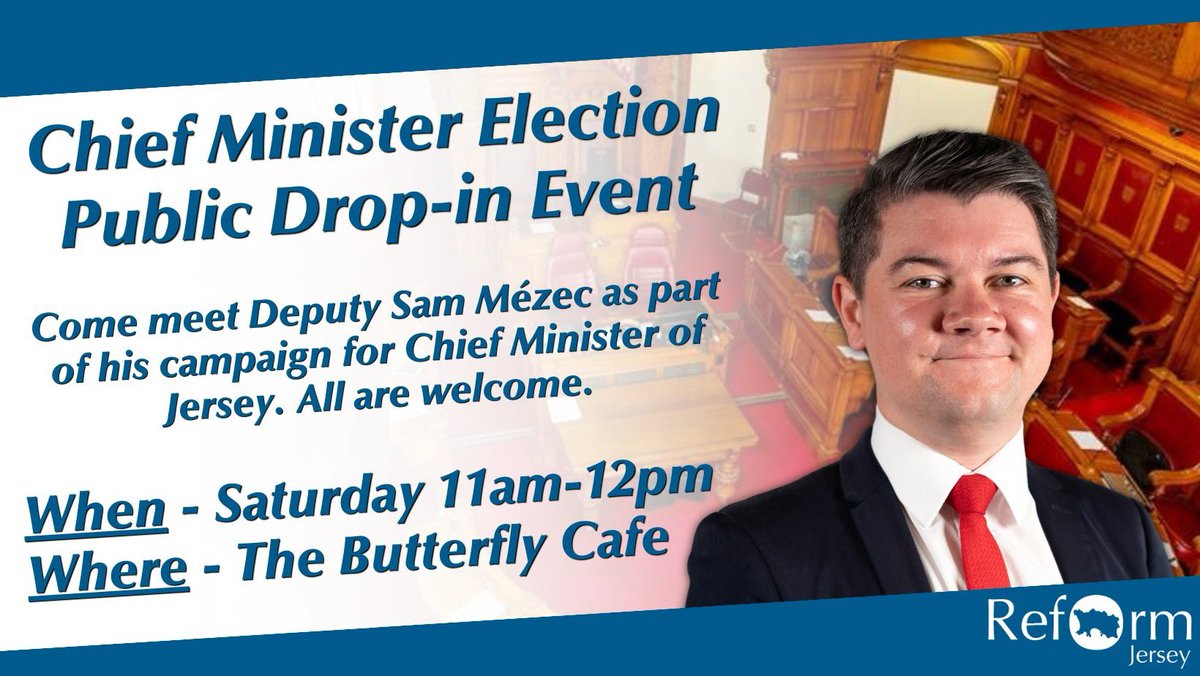 Tomorrow I’ll be holding a public drop-in event for my campaign for Chief Minister! Come join us at the Butterfly Cafe (by the Cenotaph) from 11am to hear about our plans to a lead a new government.