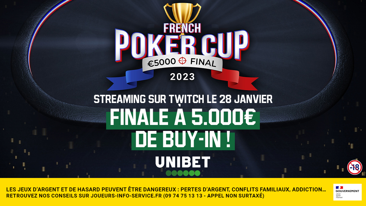Streaming French Poker Cup 🏆🇫🇷🎥 !

A noter dans votre agenda : Dimanche 28 Janvier 21h00 ! Streaming commenté par Steven Moreau de la Grande Finale à 5000€ de buy-in ! 18 joueurs et plus de 30.000€ à la gagne 🤩

Vous pouvez déjà vous abonner: twitch.tv/unibetpokerfra…