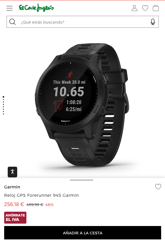 Otra muy buena oferta del día sin IVA si no necesitas lo último es el Forerunner 945 a 256 €, con mapas también y pensado tanto para running como para triatlón bit.ly/Forerunner945_…