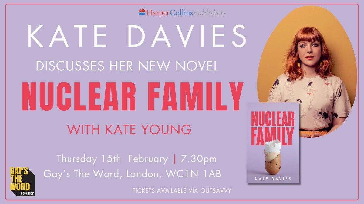 Make sure to catch @Katyemdavies at @gaystheword on the 15th  February, discussing her new novel NUCLEAR FAMILY, out the same day!

@BoroughPress #KateDavies #NUCLEARFAMILY #BoroughPress #GaysTheWord