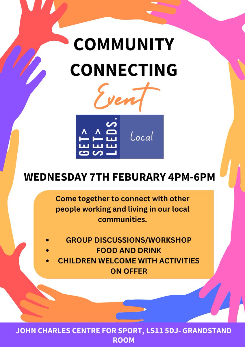 eventbrite.com/e/community-co… On Wednesday 7th Feb 4pm-6pm we are inviting those who work or live in our local communities to come together to connect sharing our journeys around community physical activity. There will be activities and food. Please join us and share with others! :)