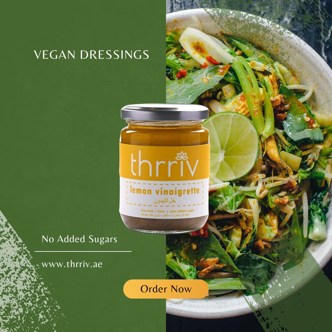 thrriv's tweet photo. Want to add a burst of flavor to your salads without the guilt? Look no further! Our vegan dressings are the perfect way to elevate your meals while staying true to your plant-based lifestyle. Trust us, your taste buds and your body will thank you. ��� https://t.co/MvujRREQTD