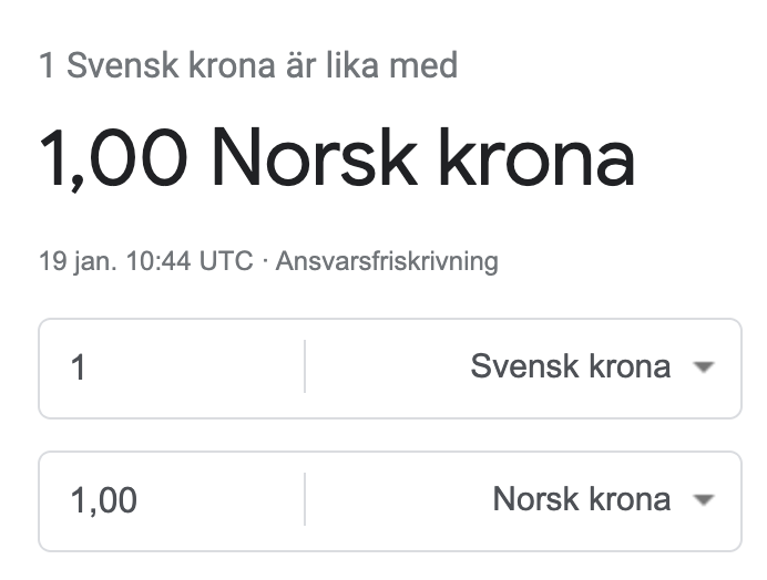 Well this is happening now. 5 NOK is now 5 SEK :(
