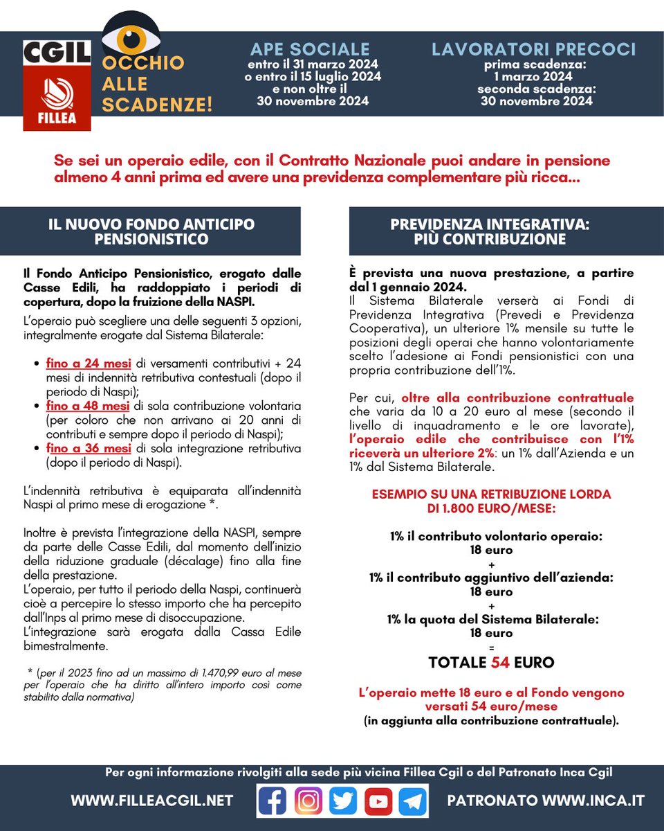 filleacgil (@filleacgil) on Twitter photo Con il #governomeloni è sempre più difficile anticipare la #pensione...ma per gli #edili, grazie alla #contrattazione, ci sono notizie interessanti > vai alla guida pensioni 2024 ▶️bit.ly/3S67T72 cerca la sede a te più vicina #Fillea o #patronato <a href="/Patronato_Inca/">Patronato Inca Cgil</a> Con il #governomeloni è sempre più difficile anticipare la #pensione...ma per gli #edili, grazie alla #contrattazione, ci sono notizie interessanti > vai alla guida pensioni 2024 ▶️bit.ly/3S67T72 cerca la sede a te più vicina #Fillea o #patronato <a href="/Patronato_Inca/">Patronato Inca Cgil</a>