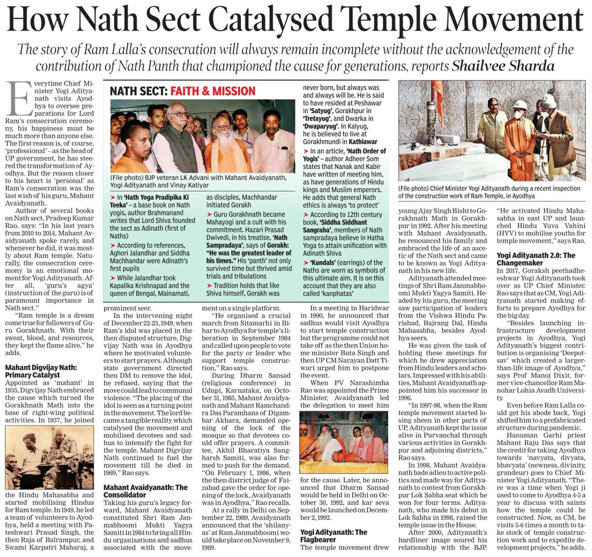 The story of Ram Lalla’s consecration will always remain incomplete without the acknowledgement of the contribution of Nath Panth that championed the cause for generations, reports @shailveesTOI ,@myogiadityanath ,@ShishirGoUP ,@MrityunjayUP