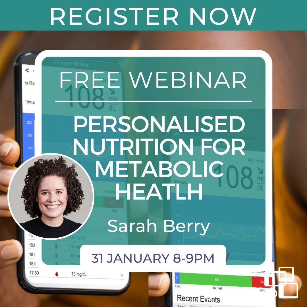 📲 🚦 Not long to go until our #PersonalisedNutrition webinar with @saraheeberry Do personalised nutrition approaches outperform population-based guidance❔ Sign up for this fantastic #CPD opportunity - 31st Jan ➡️ : bit.ly/3sQAqFl @AfN_UK_ #Dietetics #RD #Nutrition