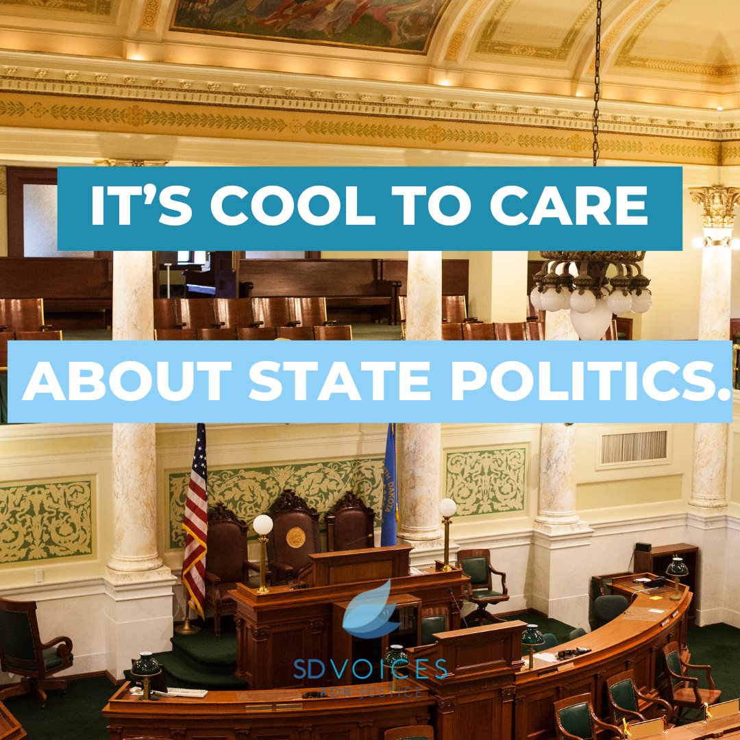 All the cool kids care about state politics 😎

What goes on in the SD House of Representatives and the SD Senate more directly impacts the everyday lives of South Dakotans. Stay up to date about what's going on this legislative session and use your voice to show you care!