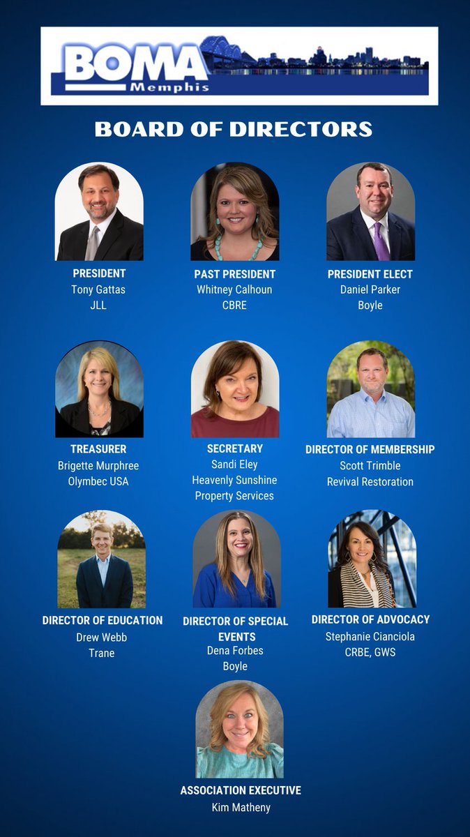 BOMA Memphis is excited to announce it's 2024 Board of Directors, we are ready for the best year yet! #bomamemphis #boma #memphistn