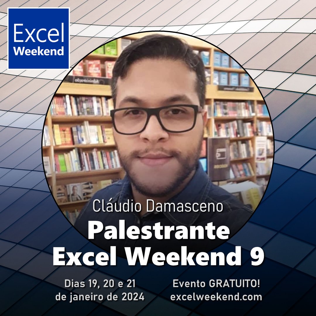 ExcelWeekend's tweet image. Cláudio Damasceno é palestrante do Excel Weekend 9 e traz o tema "Consumindo Dados Sensíveis via SharePoint com Power BI e Excel". Participe! Inscrição gratuita: excelweekend.com
#Excel #ExcelWeekend #EW9 #PowerBI #LGPD