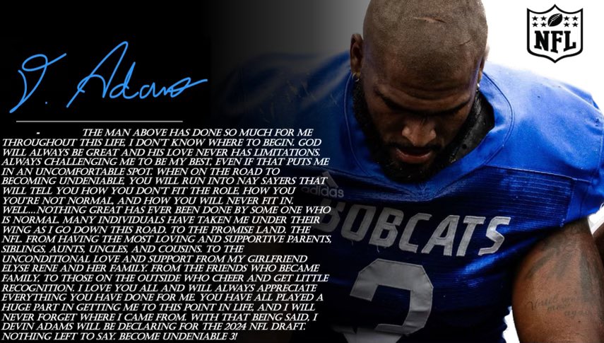 Devin Adams (@devinadams03) on Twitter photo Dreams To Reality 💎 #NFL #UFL #CFL #AFL #XFL #2024Draft Dreams To Reality 💎 #NFL #UFL #CFL #AFL #XFL #2024Draft