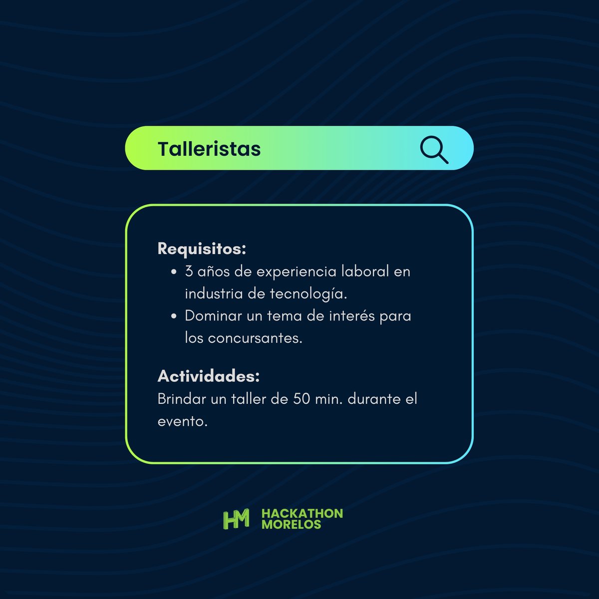 HackMorelos's tweet photo. ¡Te invitamos a colaborar dentro de #HackMorelos!
Existen 4 roles: organizador(a), mentor(a), tallerista y staff. Te invitamos a revisar en qué consiste cada rol y aplicar a los que desees (Registro a los roles en el hilo). https://t.co/fnLO1mGclZ