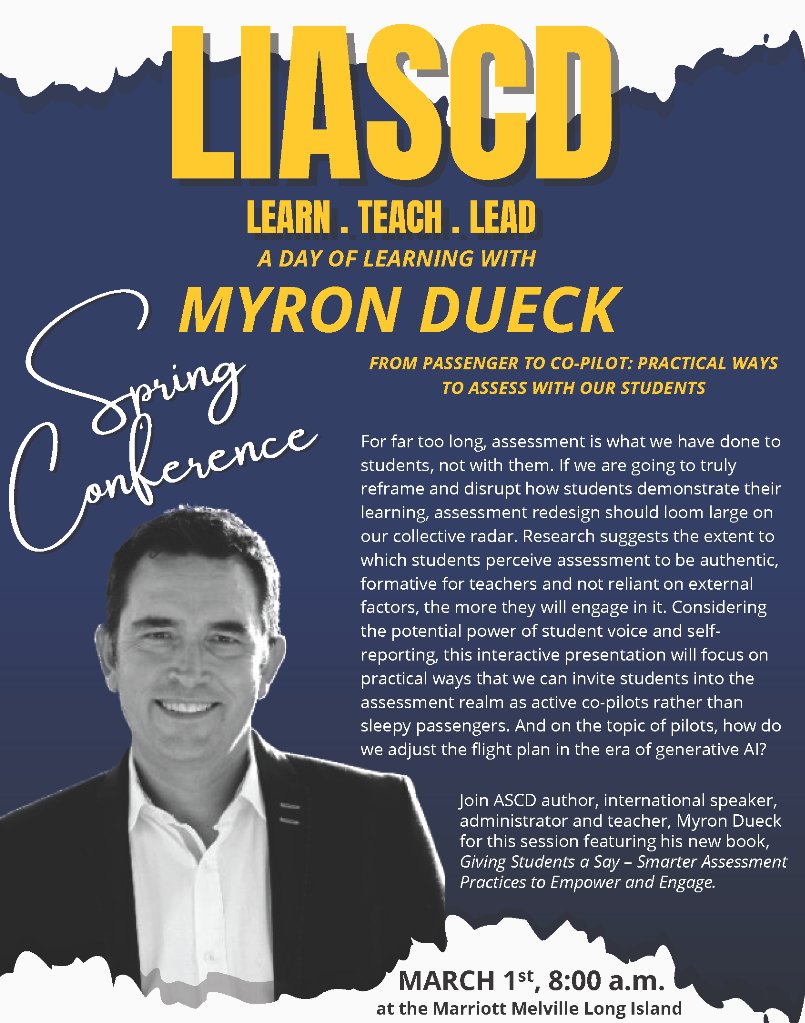 Here's another great Professional Development opportunity provided by LIASCD!
You can register here at: liascd.com/events-1/liasc…
@LIASCD <a href="/NYSASCD/">NYSASCD</a> <a href="/ASCD/">ASCD</a>