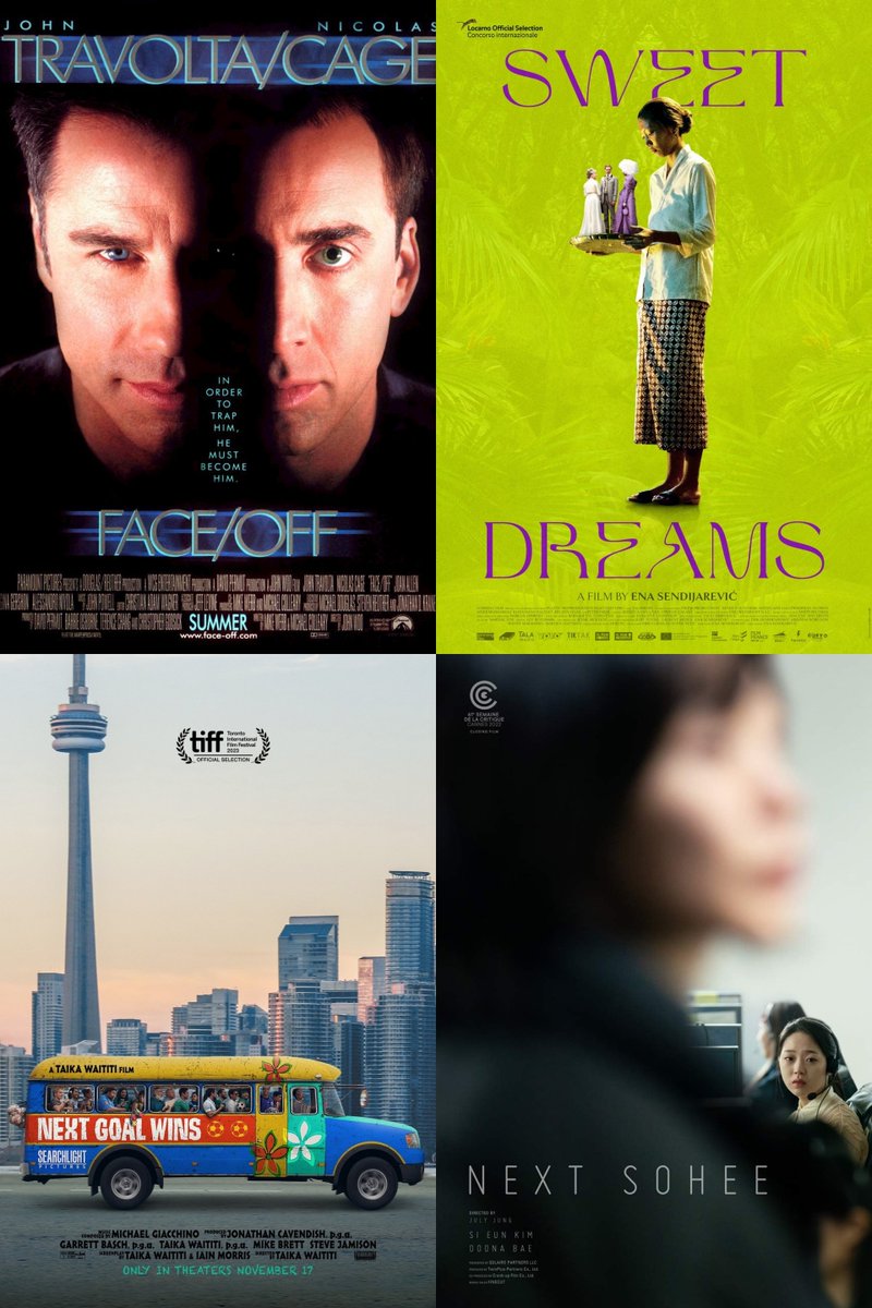 4 film bagus minggu ini ✨
#FaceOff #SweetDreams #NextGoalWins #NextSohee