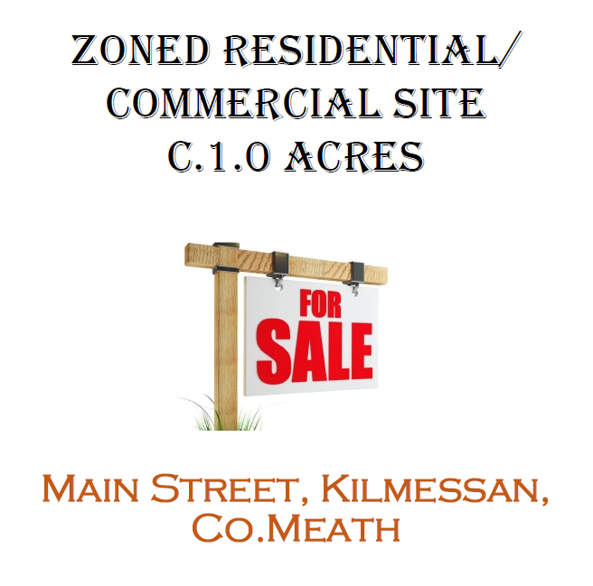 FoleyAuctioneer's tweet photo. NEW TO THE MARKET
c.1.0 Acre Site in the heart of the vibrant village of Kilmessan in County Meath

Located only 30km from Dublin, this zoned site offers superb potential for several uses, including Residential &amp; Commercial properties.

#ZonedSite
#Kilmessan
#CountyMeath https://t.co/EMEle3VWX3