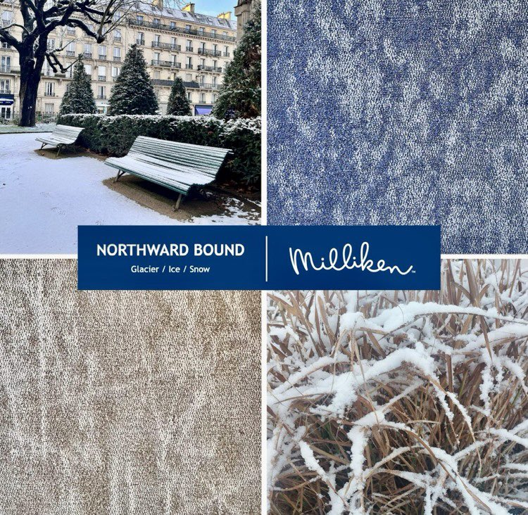 MillikenEurope's tweet image. The snow has created a magical winter scene across much of the north of UK this week.
❄️❄️❄️
Why not create your own magic with the various winter elements of Northward Bound, combining an organic visual experience with overall wellbeing.
 
#winter #modularcarpet #interiordesign
