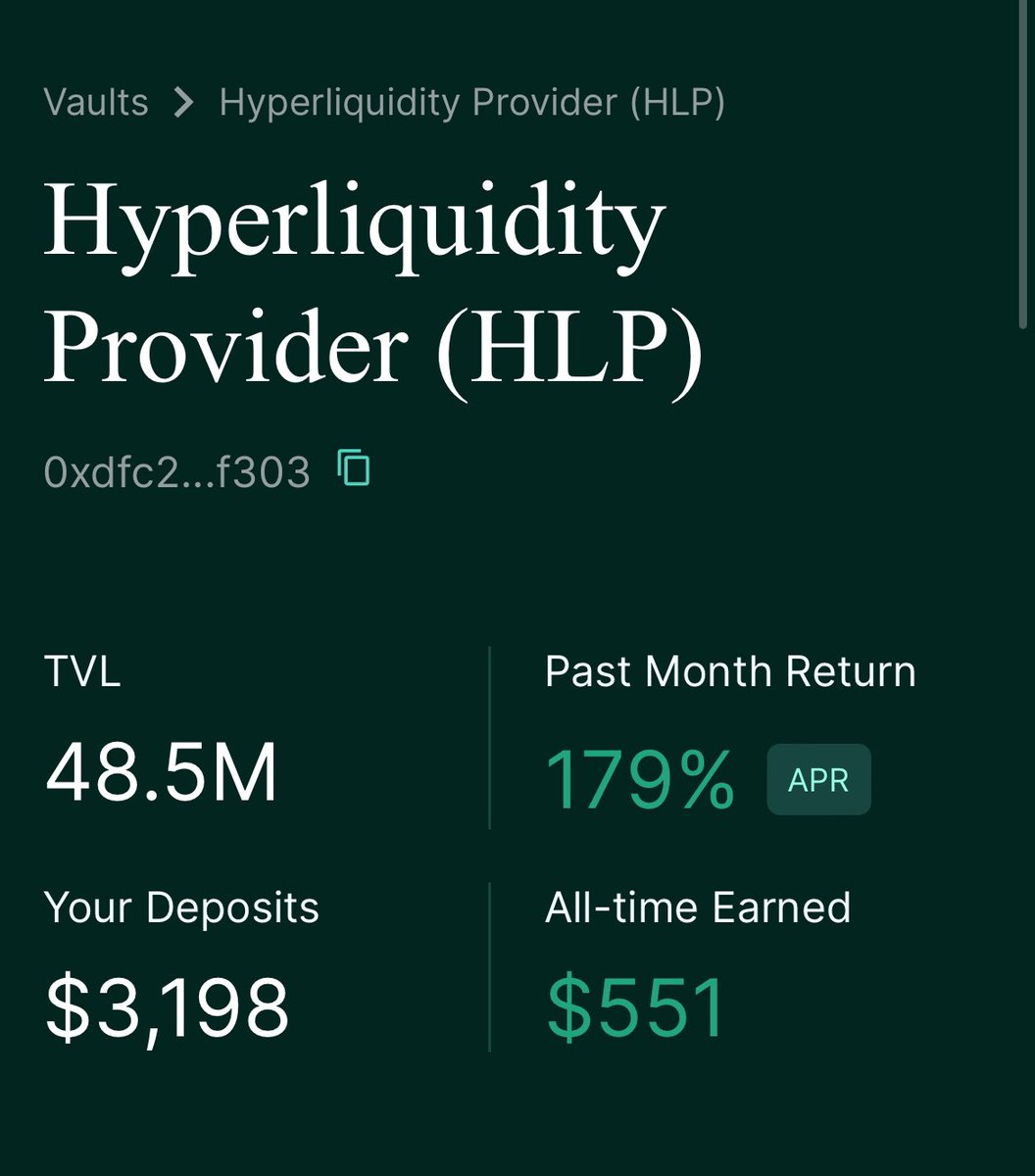 weekly hyperliquid post. best tokenless dex in the game. park your usdc for 150-300% apr and earn points toward the eventual airdrop 

4% off on fees here: app.hyperliquid.xyz/join/BLURCRYPTO