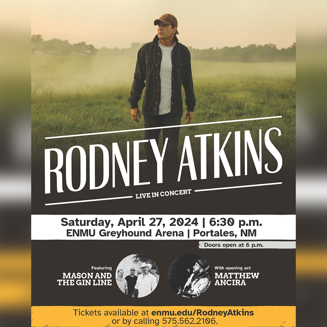 💥SPECIAL ANNOUNCEMENT!💥 ENMU's Spring Concert will be featuring the incredible........ Rodney Atkins! 🤠 🎟️ Ticket sales begin tomorrow, Jan 20, at 10am: http://enmu.edu/RodneyAtkins Use the presale password: ENMURodney 🤝 Proudly sponsored by JP Stone Community Bank.🌟