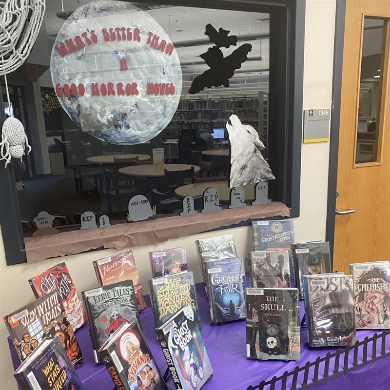 What's better than a good horror novel? 🦇 This month, the CMC Library is highlighting some new middle-grade and YA horror books. Stop by and check one (or two!) out. That is...if you dare ✨📚 #CMCHighlights