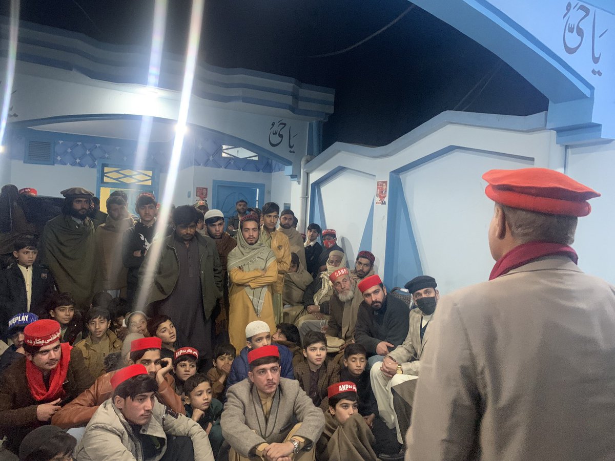 Khadimhussain4's tweet photo. On trail of #ANPElectionCampaign . Corner meetings in #Sherkera and #Mathani (Peshawar) today. Several dozen people joined @ANPMarkaz in these areas. 
#PK77 
#NA30 
#Vote4Laltain https://t.co/KVHSf9lUGB