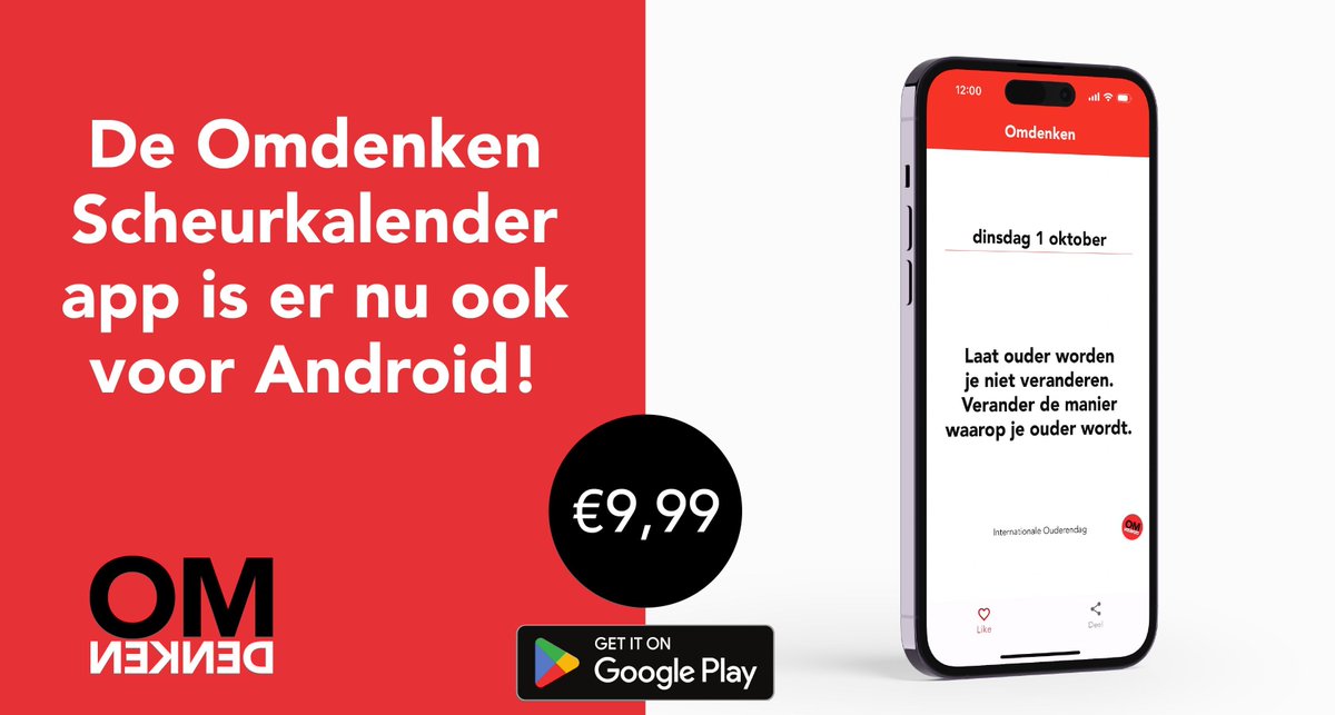 Het mocht even duren, maar de Omdenken Scheurkalender app is nu ook te vinden in de Google Play store! play.google.com/store/apps/det…