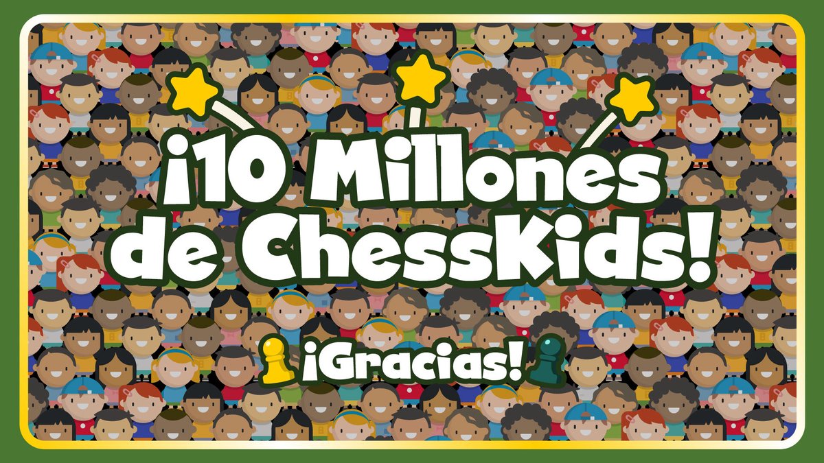 ChesskidES's tweet photo. 🥳¡Lo hemos conseguido! Llegamos a más de 10 millones de niños jugando en https://t.co/ZRtFI1PaTT

Gracias a todos y cada uno de los ChessKid, familiares, entrenadores, profesores y escuelas que nos apoyan en nuestra misión y hacen que todo esto sea posible ♟💚

@chesscom_es https://t.co/iIokzc3iLn
