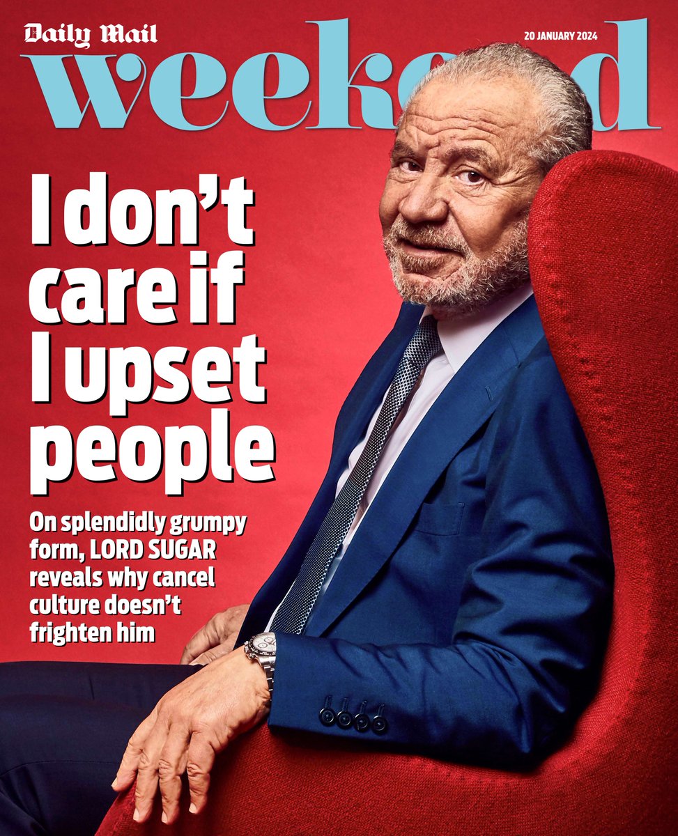Lord Sugar (@lord_sugar) on Twitter photo Tomorrow's <a href="/DailyMailUK/">Mail+</a> <a href="/weekendmagazine/">Weekend Magazine</a> #TheApprentice 🫵
The <a href="/bbcapprentice/">The Apprentice</a> is back! Thursday 1st Feb, 9pm on <a href="/BBCOne/">BBC One</a> and <a href="/BBCiPlayer/">BBC iPlayer</a> Tomorrow's <a href="/DailyMailUK/">Mail+</a> <a href="/weekendmagazine/">Weekend Magazine</a> #TheApprentice 🫵
The <a href="/bbcapprentice/">The Apprentice</a> is back! Thursday 1st Feb, 9pm on <a href="/BBCOne/">BBC One</a> and <a href="/BBCiPlayer/">BBC iPlayer</a>