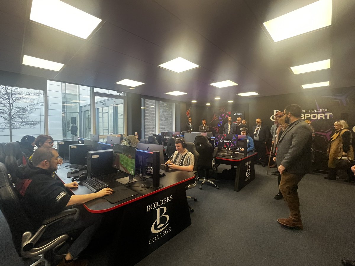 Stef Black (@sfc_stef) on Twitter photo Great to be at the formal launch of <a href="/BordersCollege/">𝗕𝗼𝗿𝗱𝗲𝗿𝘀 𝗖𝗼𝗹𝗹𝗲𝗴𝗲</a>’s new e-sports classroom. This initiative will expand provision across levels 5-8, enhance progressions opps in cybersecurity & software development & see opps in e-sports competitions regionally and beyond. <a href="/ScotFundCouncil/">Scottish Funding Council</a> Great to be at the formal launch of <a href="/BordersCollege/">𝗕𝗼𝗿𝗱𝗲𝗿𝘀 𝗖𝗼𝗹𝗹𝗲𝗴𝗲</a>’s new e-sports classroom. This initiative will expand provision across levels 5-8, enhance progressions opps in cybersecurity & software development & see opps in e-sports competitions regionally and beyond. <a href="/ScotFundCouncil/">Scottish Funding Council</a>