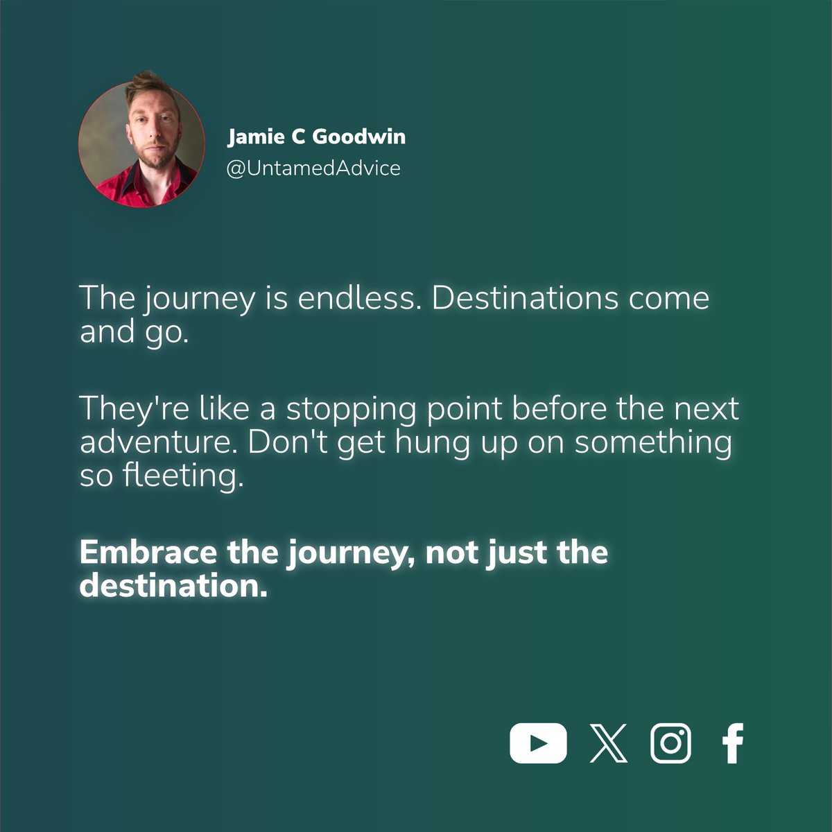 jamiecgoodwin's tweet photo. The journey is endless. Destinations come and go. They're like a stopping point before the next adventure. Don't get hung up on something so fleeting. Embrace the journey, not just the destination. https://t.co/O9rEQWajgf https://t.co/1ptLQ5tTBl