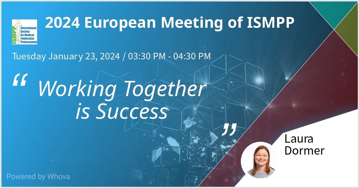 I'm excited to be taking part in this Plenary Session at #ISMPPEurope2024 next week, with fellow speakers Karen King, Alessandra Bittante, Kris Schuler and Rina Newton. Join us to learn more about the value of collaboration between publication professionals!

<a href="/ISMPP/">ISMPP</a> <a href="/_Becaris/">Becaris Publishing</a>