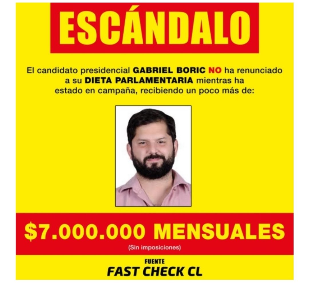 ValentinMontec1's tweet photo. @BenditaAprendiz @GabrielBoric Recordemos cuando prometió no cobrar su sueldo de parlamentario por estar en campaña presidencial https://t.co/KOy9r9Fjnk