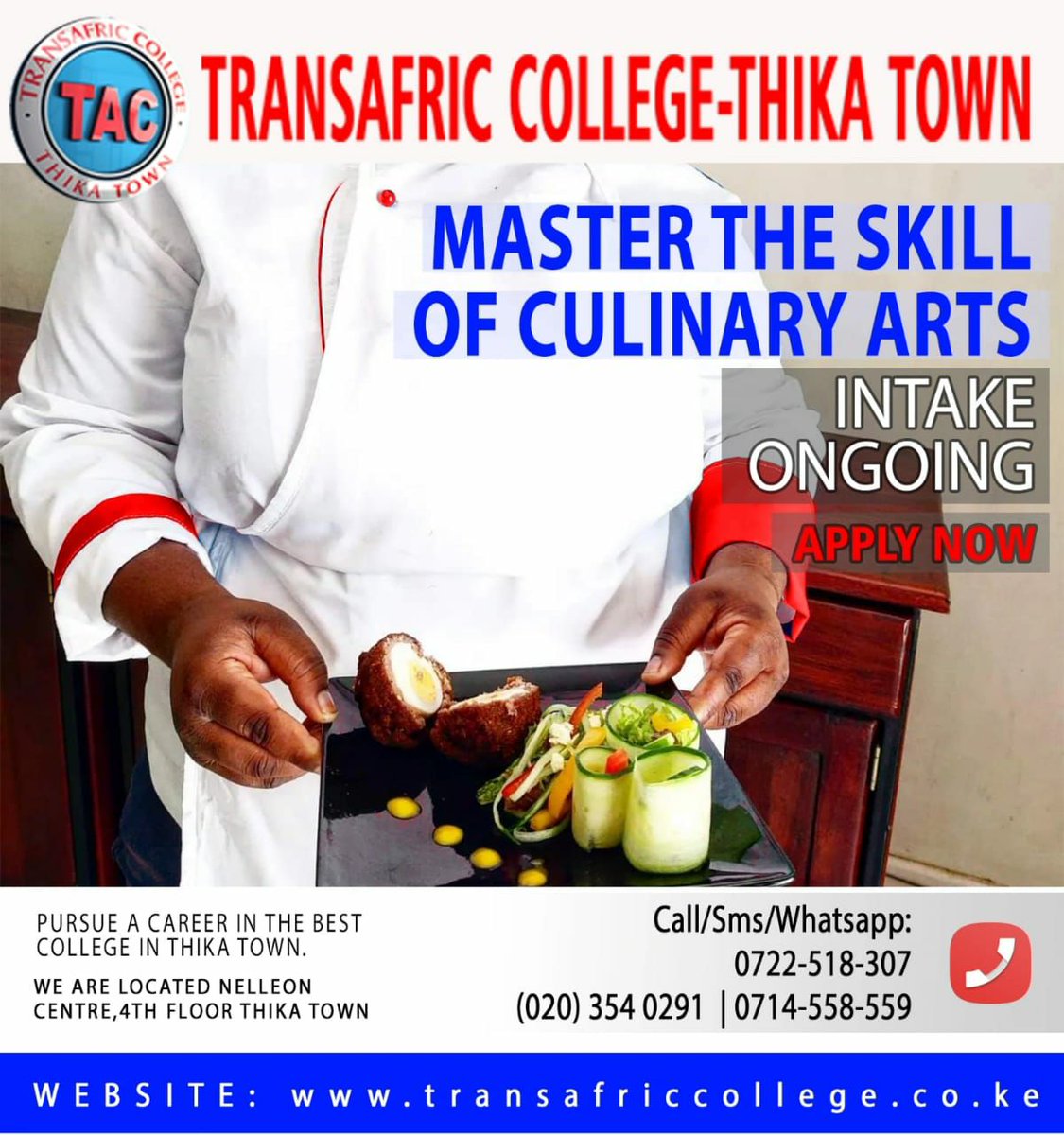 SPONSORED: Master the skills of Culinary Arts at Transafric College - Thika in the ongoing intake Call 0722518307 to enroll now