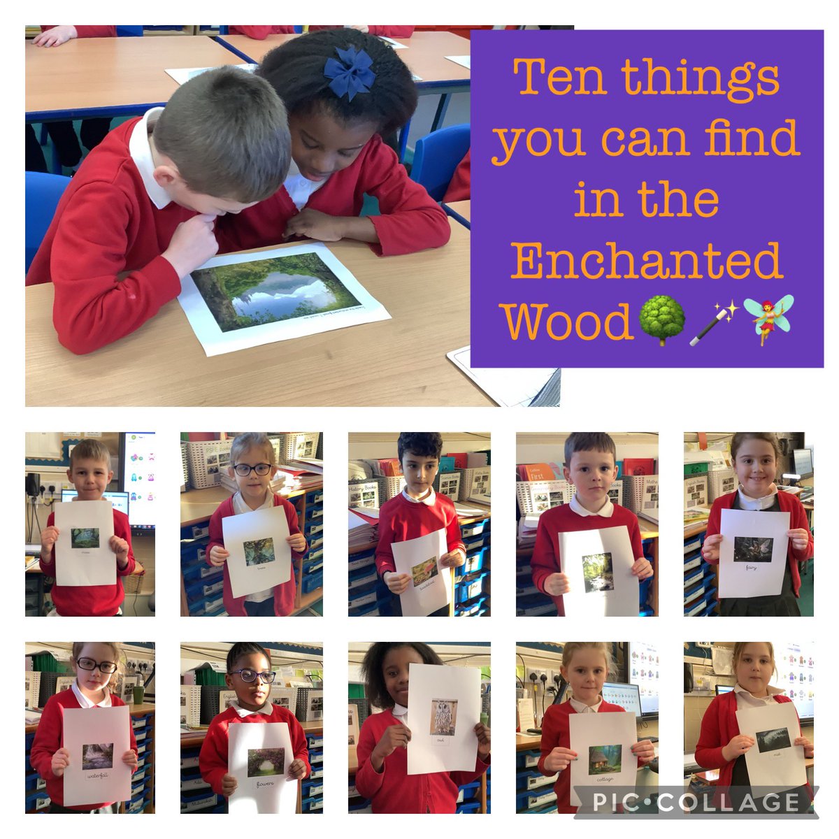 We have used the poem ‘Ten things found in a Wizard’s Pocket’ as a model to explore our own ideas of ten things found in an enchanted Forest
<a href="/FallaParkSchool/">Falla Park Community Primary School</a> <a href="/Miss_Carr_Falla/">Miss Carr</a>