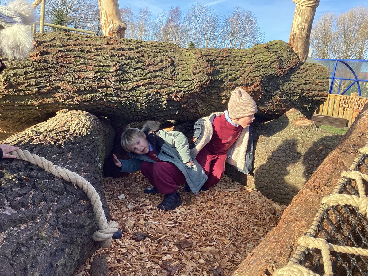 StBellarmine's tweet photo. Nursery are absolutely loving their new climbing tree. So much fun had this afternoon climbing, scrambling and manoeuvring under and over. #Climbingtree #Coolcanvas https://t.co/ap2lzQUYUB
