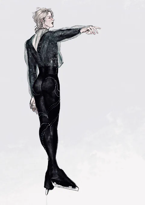 ジャンの妄想フィギュアスケート衣装描いてたときの絵掘り返したが、めちゃくちゃいいな