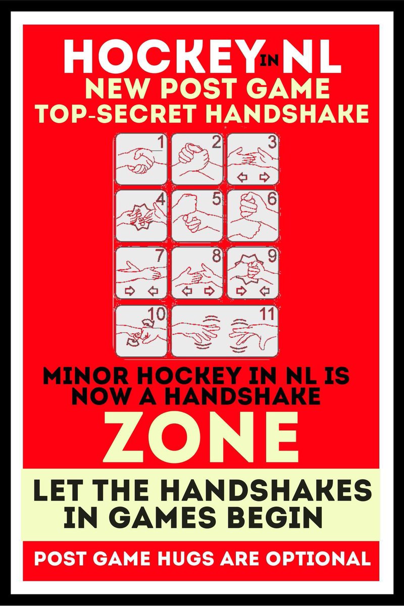 HOCKEY in NL BREAKING NEWS: All teams are now required to bring their A-game to the post-game handshake showdown. Get ready to shake, shimmy, and show off your hand-jive skills. It's a high-five, low-five, and everything-in-between extravaganza! Let the Handshake Games begin!