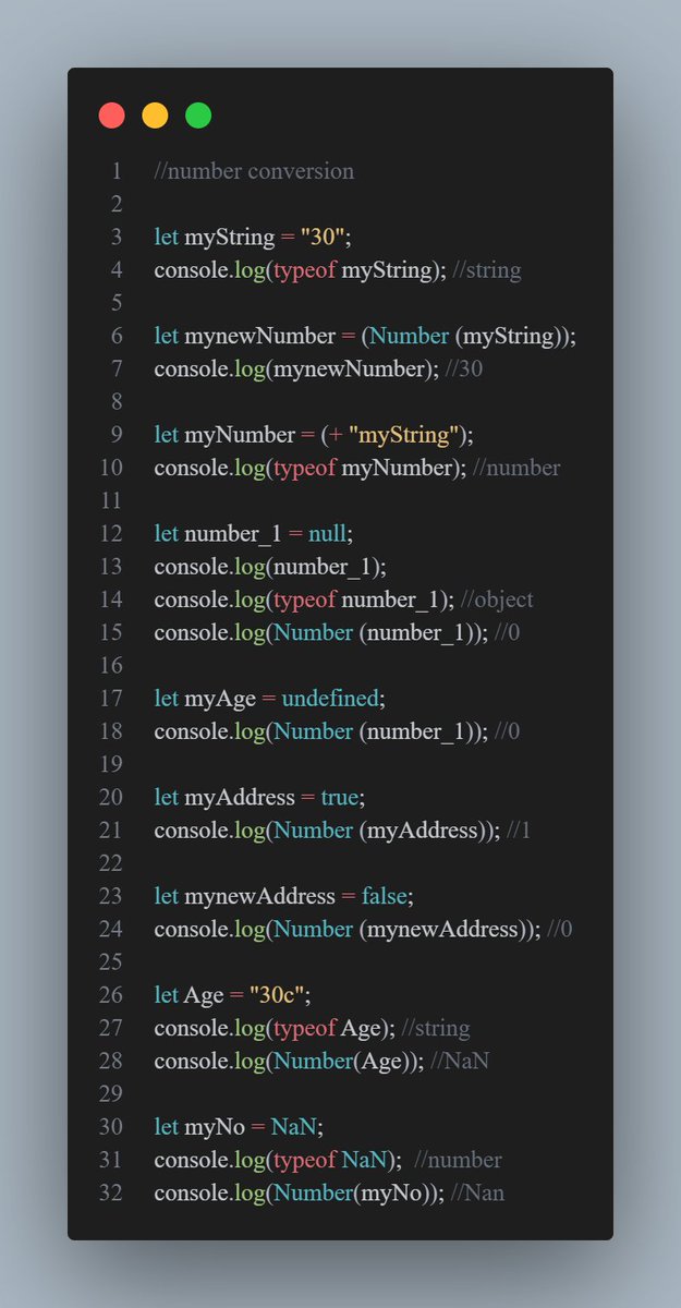 Nandan_one30's tweet image. 🚀 Day 3 of #100DaysOfCode and #100DaysOfJavascript 🚀
#javascript #webdeveloper 
Today&apos;s focus: Conversions, Strings, and Numbers! 💡